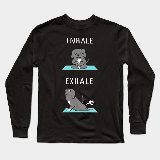 inhale exhale funny yoga mask design,mask maker gifts,mask maker quarantine 2020, quarantine Long Sleeve T-Shirt by Leohat89-01